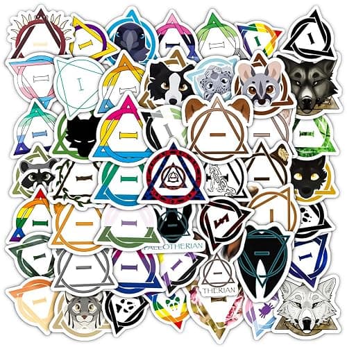 120 Sheets Therian Stickers,Waterproof Stickers,Cute Cartoon Line Animal Stickers,Therian Graffiti Stickers,Aesthetic Personalised Stickers,Suitable for Laptop Mobile Phone Luggage Skateboard - Image 1