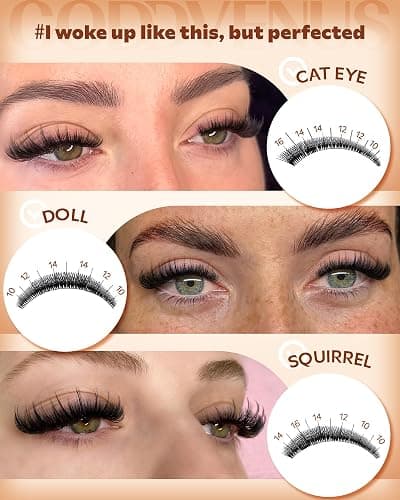 Manga Lash Clusters Kit with Spikes Wispy Fluffy Cluster Eyelash Extensions Kit Anime Eyelashes Clusters Reusable Faux Mink Fairy Individual Lash Extension Kit (D Curve 12-18mm 204 pieces) thumbnail 7