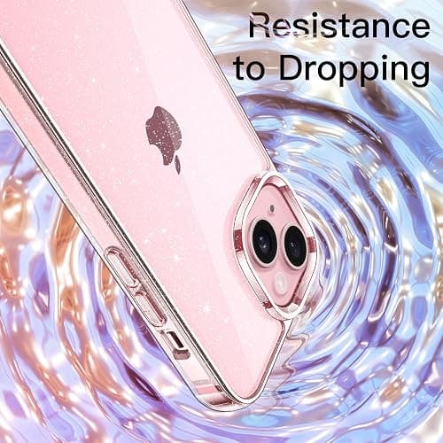 JETech Glitter Case for iPhone 15 6.1-Inch, Bling Sparkle Shockproof Phone Bumper Cover, Cute Sparkly for Women and Girls (Clear) thumbnail 5