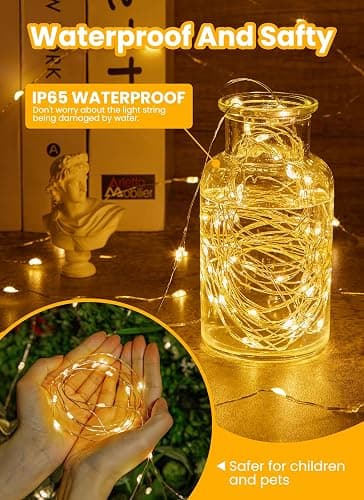Fairy Lights with Remote, 8 Modes & Timer, 66 Feet 200 Led Christmas Light Twinkle Lights Plug in, Waterproof String Lights for Bedroom Decor Home Girl's Room Garden Party Christmas Decorations thumbnail 5