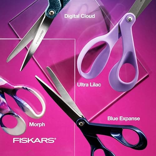 Fiskars Ultra Lilac Scissors, Explore Design Collection, High-Grade Stainless Steel Blades and Ergonomic Handles for Arts and Crafts thumbnail 5
