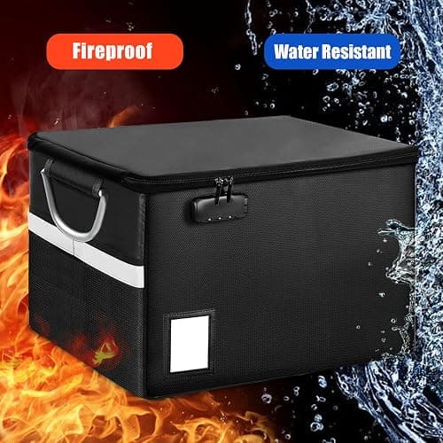 Fireproof Document File Organizer Box, Fireproof Safe Box with Lock, Portable Office Storage Cabinet for Hanging Letter/Legal Folder 16.1 x 12.9 x 11in thumbnail 3