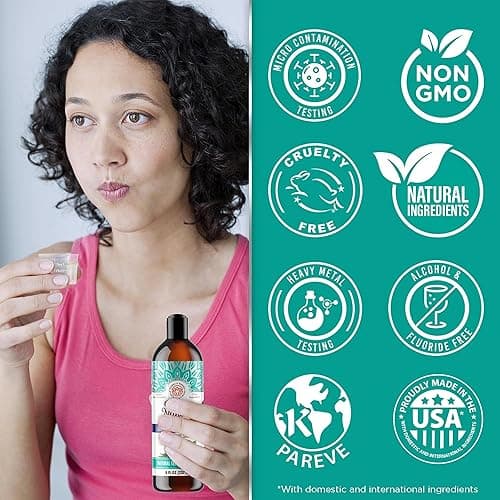 GuruNanda Coconut Oil Pulling, Fresh Breath & Whitening Mouthwash, 7 Essential Oils & Vitamins for Happy Teeth & Gums, Alcohol-Free, 8 oz - 8 Fl Oz (Pack of 1) - 1 Pack thumbnail 5