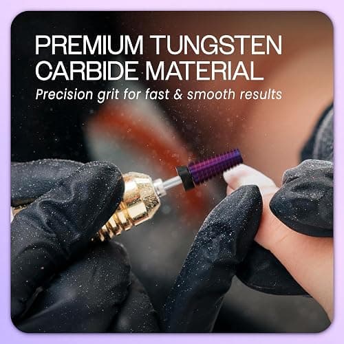 ⭐️⭐️ PANA 3/32" Shank 5-in-1 Nail Carbide Bit - (Triple Coarse - Extra Coarse Grit, Purple) - Two Way Rotate use for Both Left and Right Handed Fast remove Acrylic or Hard Gel Machine thumbnail 4