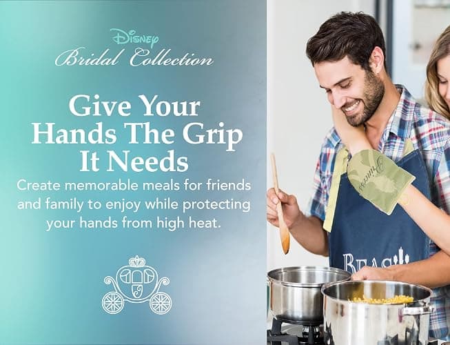 Disney Princess Neoprene Mini Oven Mitts, 2pk-Heat Resistant Oven Gloves with Insulation Ideal for Handling Hot Kitchenware-Non-Slip Grip, Hanging Loop, 5.5 x 7 Inches - Princess and The Frog thumbnail 6