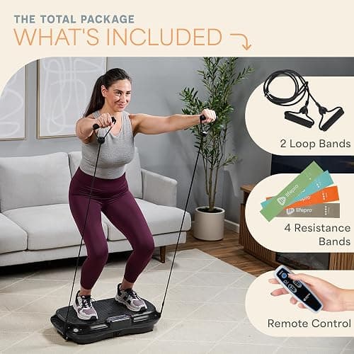 Lifepro Waver Vibration Plate Exercise Machine for Lymphatic Drainage, Muscle Activation, Full-Body Workout Vibrating Platform with Loop Bands, Fitness Equipment for Strength Toning & Fat Loss thumbnail 8