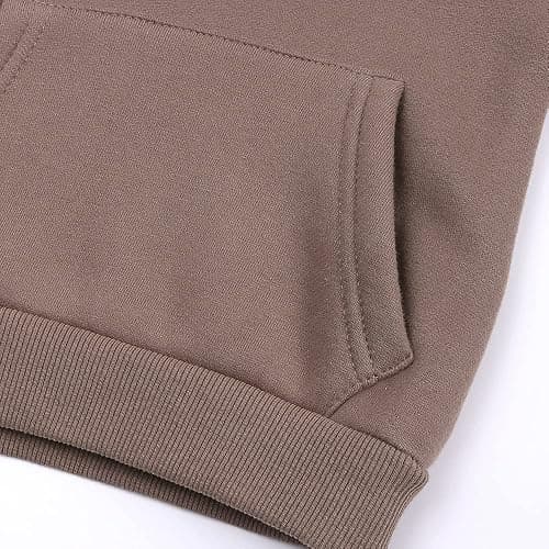 ZFTTZYMX Youth 2Pcs Brushed Fleece Sweatsuit Hooded Pullover Tracksuit Kids Boys Girls Sweatshirt + Pants Outfits Set thumbnail 4