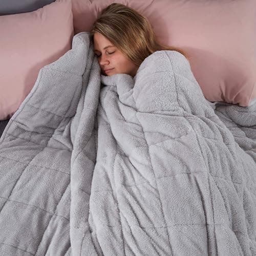 Brentfords Teddy Fleece Weighted Blanket for Adults Sleep Therapy Anxiety Stress Relief Super Soft Throw, Silver Grey, 125 x 180cm - 6kg (Disclaimer:Only suitable for age 3+years) thumbnail 8