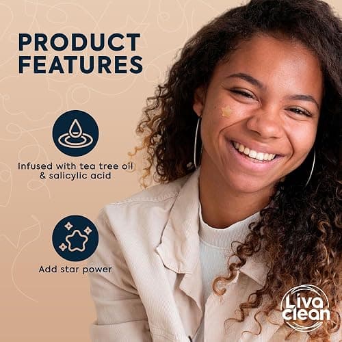 LivaClean 240 CT Neutrals Pimple Patches for Face w/Salicylic Acid & Tea Tree, Hydrocolloid Acne Patches Cute Star Pimple Patch for Healing, Cute Face Stickers, Zit Patch thumbnail 5