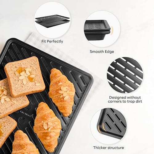 10-Piece Nonstick Bakeware Set, 0.8MM Thick Carbon Steel Baking Pan Set for Oven with Cookie Sheet, Muffin Pan, Pizza Pan, Loaf Pan and Cooling Rack, Stackable Kitchen Baking Set, PFOA/PTFE Free thumbnail 7