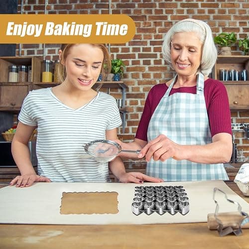 Tinoaly Heart Cookie Cutter, 25 Cavity Small Heart Shaped Cracker Cutter Stainless Steel Biscuit Molds for Baking Dessert Making Tool for Home Cake Shop Restaurants, 1.14x1.06 Inch per Size thumbnail 2