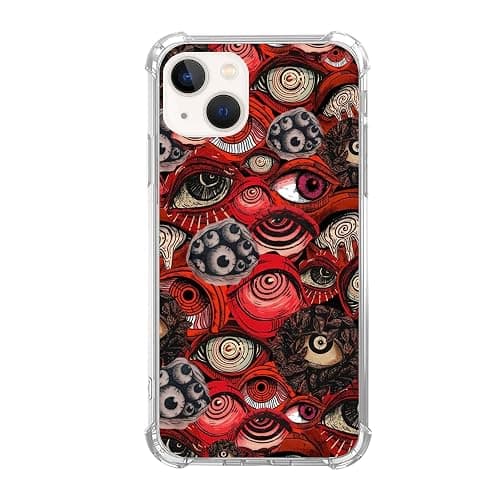Liehad Psychedelic Gore Eyes Phone Case Compatible with iPhone 13, Scared Eyes Pattern Cover for Men Girls Women Boys, Shockproof Protective TPU Case for iPhone 13 - Image 1