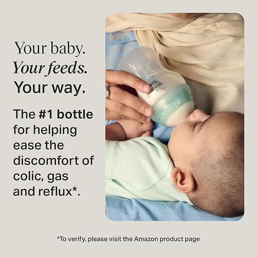 Tommee Tippee Advanced Anti-Colic Baby Bottles for 0m+, Pack of 6 260ml Baby Bottles, with Slow Flow Breast-Like Teat for a Natural Latch, Self-Sterilising and BPA Free, Baby Feeding Essentials thumbnail 4
