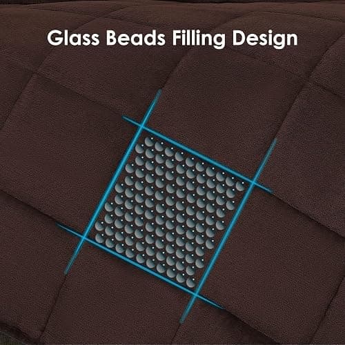 yescool Weighted Blanket for Adults (20 lbs, 60" x 80", Brown) Heavy Blanket for Sleeping Perfect for 140-160 lbs, Queen Size Breathable Blanket with Premium Glass Bead, Machine Washable thumbnail 6