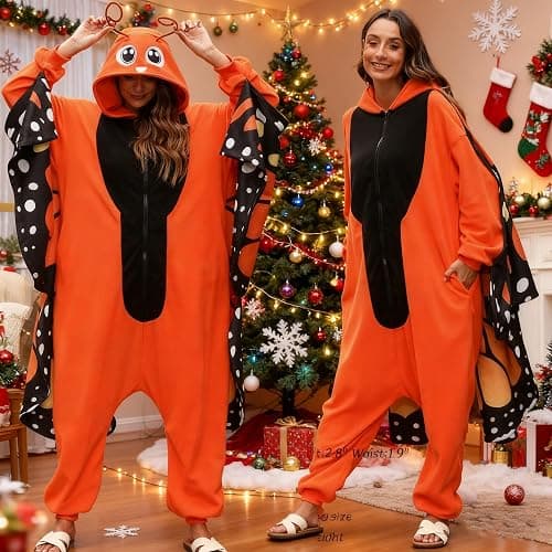 CWDGAGANB Unisex Adult Onesie Pajamas, Flannel Cosplay Animal One-Piece Halloween Costume Sleepwear Homewear thumbnail 4