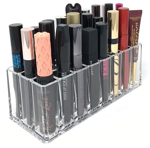BY ALEGORY Acrylic Eye Mascara Organizer Makeup Storage Organization Refillablle Container Beauty Display Case 24 Space to Organize Tall Eye Lash Mascara - Image 1