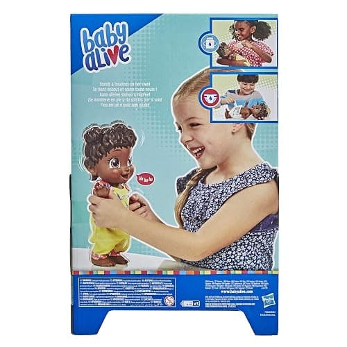 Baby Alive Baby Gotta Bounce Doll, Kangaroo Outfit, Bounces with 25+ SFX and Giggles, Drinks and Wets, Black Hair Toy for Children Aged 3 and Up thumbnail 4