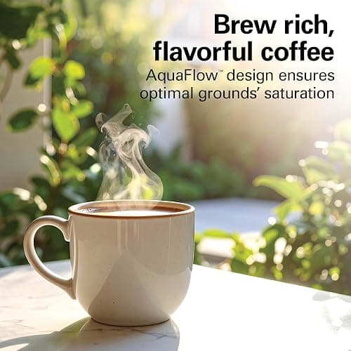Hamilton Beach 2-Way 12 Cup Programmable Drip Hot and Iced Coffee Maker & Single Serve Coffee Machine, AquaFlow Showerhead Evenly Saturates Grounds, Glass Carafe, Auto Pause and Pour, Black (47500J) thumbnail 4