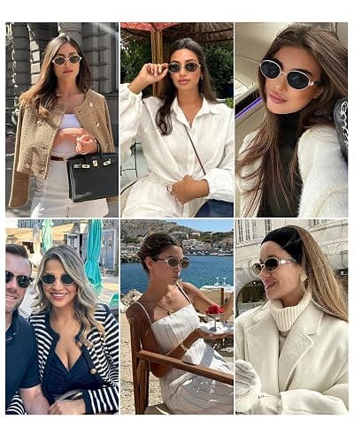 FURTALK Retro Oval Sunglasses Womens UV400 Protection Trendy Sun Glasses Sunnies Shades FT8219 thumbnail 2