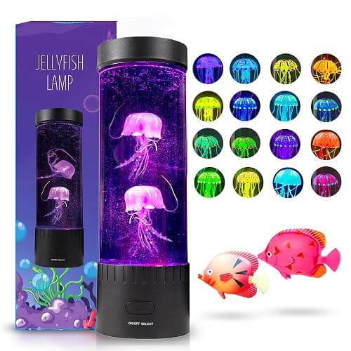 Brewish Jellyfish Lamp (Upgraded Motor 2025),16 Color Changing Mood Lamps, 4 Modes Aquarium Night Light, Artificial Fish Tank with Moving Fish, Sensory Room LED Lights for Autism, ADHD, Excellent Gift thumbnail 2