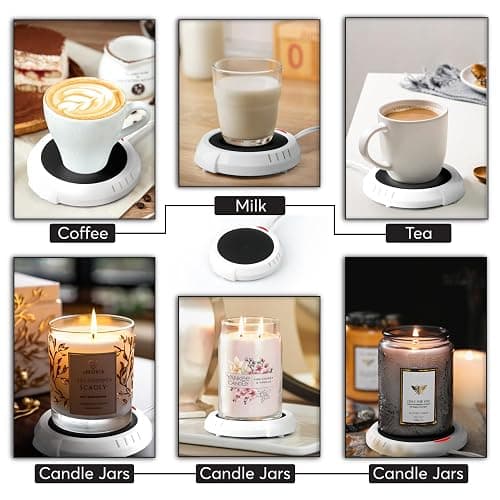 Candle Warmer Plate Safely Releases Scents Without a Flame- Used as Candle Jar Warmer, Candle Melter, Coffee Warmer, Mug Warmer, Cup Warmer in Your Home & Office (Black) thumbnail 3