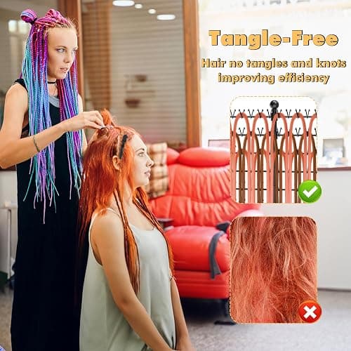 XINTUO Portable Braiding Hair Rack With Wheels & Storage Drawers,168 Pegs Hair Extension Holder Hanger for Braiding Hair Separator Stand Display,Hair rack with stylist hair braiding tools(black) thumbnail 7