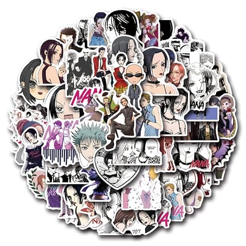 55pcs Nana Anime Stickers for Kids Teens Girls Adult, Waterproof Vinyl Movie Decal for Water Bottle Skateboard Guitar Travel Case Bike Laptop,Car Bumper,Luggage,Phone (J) thumbnail 5