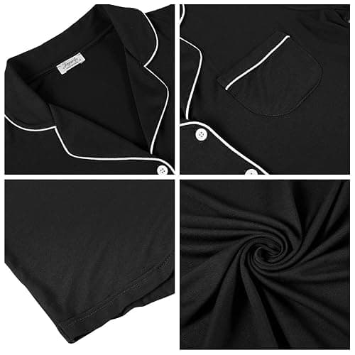 Cherrydew Bamboo Viscose Nightgown Women Super Soft Comfy Cooling Breathable Long Sleeve Sleepwear Button Down Sleep Shirts thumbnail 3