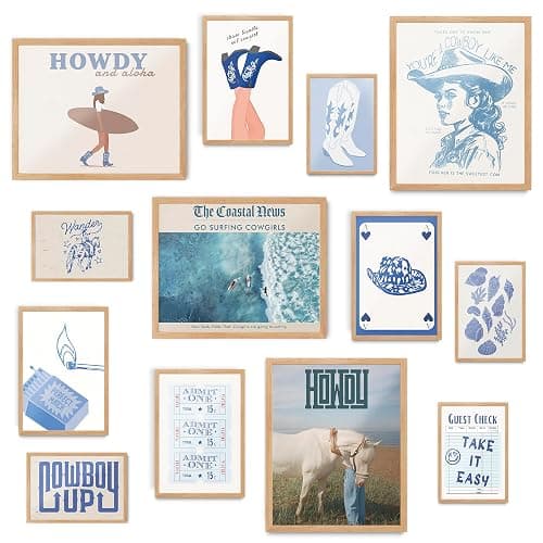 Fardes Coastal Granddaughter Room Decor, Cowgirl Aesthetic Pictures, Teen Girls Bedroom Surfboard Wall Art Prints, Beachy Wall Decor - Image 1