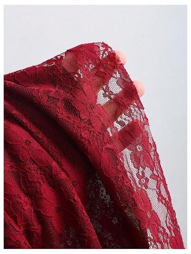 WDIRARA Women's BOH Lace Handkerchief Skirt | ruffle，drawstring tiered thumbnail 6
