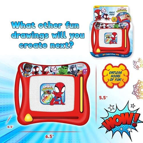 JA-RU Marvel Spiderman Magic Magnetic Drawing Board (1 Toy) Draw, Sketch & Doodle Tablet for Kids, Boys & Girls. Car Trip Game & Activity Travel Toys. Mess-Free Educational Learning Pad. C-6906-1s thumbnail 2