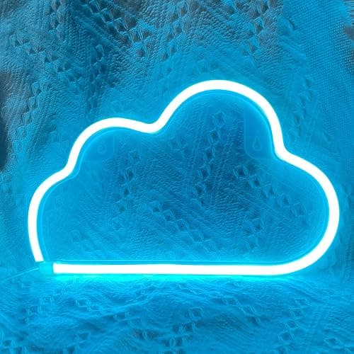 Cloud Neon Sign Blue Cloud Light Sign for Wall Decor,Battery or USB Powered Clouds Shaped LED Sign Decoration Lights for Bedroom Aesthetic Teen Girl Kid Room Christmas Birthday Wedding Party - Image 1