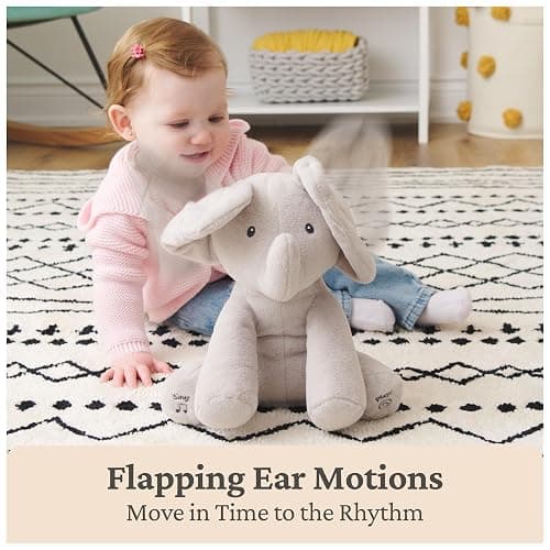 GUND Baby Animated Flappy The Elephant Plush, Singing Stuffed Animal Baby Toy for Ages 0 and Up, Gray, 12" thumbnail 4