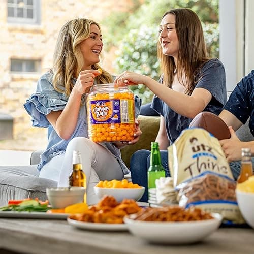 Utz Cheese Balls Barrel, Tasty Snack Baked with Real Cheddar Cheese, Delightfully Poppable Party Snack, Gluten, Cholesterol and Trans-Fat Free, Kosher Certified, 36.5 Oz thumbnail 7