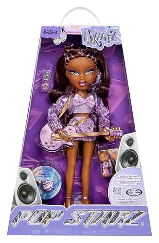 Bratz Pop Starz Sasha Fashion Doll with Accessories and Charm - Image 1