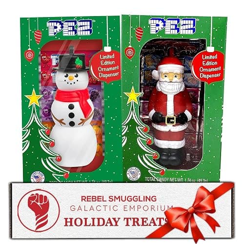 Santa and Snowman Candy Dispenser Ornament 2 Pack- Kids Christmas Candy Stocking Stuffers by Rebel Smuggling Galactic Emporium - Image 1