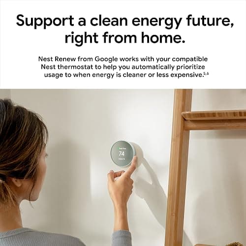 Google Nest Thermostat - Smart Thermostat for Home - Programmable Wifi Thermostat - Fog thumbnail 6