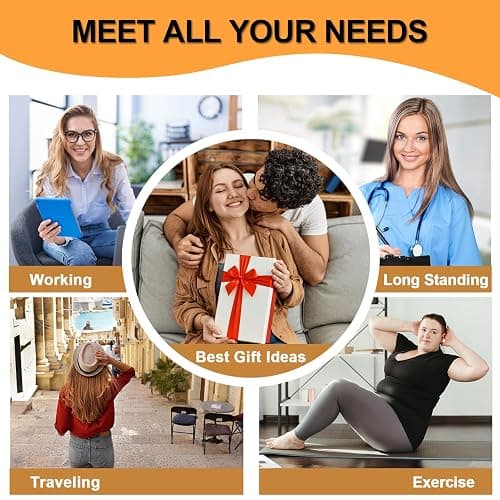 4 Pairs Plus Size Compression Socks for Women & Men, Extra Wide Calf 20-30 mmhg Knee High Compression Stockings for Circulation Swelling Support thumbnail 6