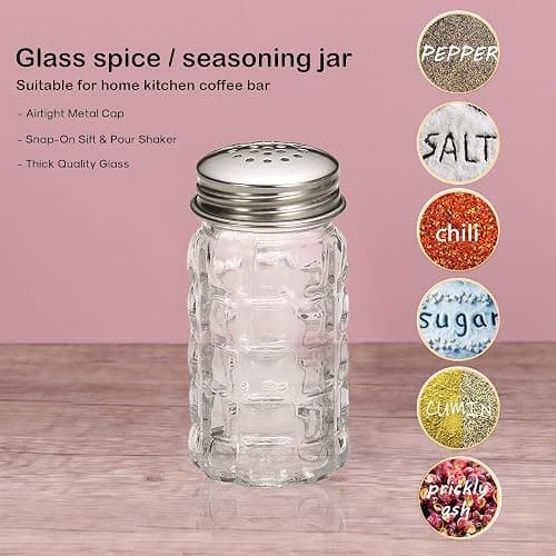 Retro Style Salt and Pepper Shakers with Stainless Tops (2) thumbnail 3
