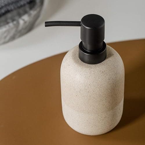 2pcs/Set Beige Soap Dispenser Set,Hand Soap Lotion Dispenser for Bathroom, for Elegant Bathroom Décor，soap Dispenser for Kitchen Sink thumbnail 4