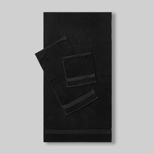 Calvin Klein - Bath Towels, Super Soft & Absorbent Cotton Towels, Zero Twist Construction, Brand Locker Loop for Easy Hanging (Iconic Solid Black, 3 Piece) thumbnail 8