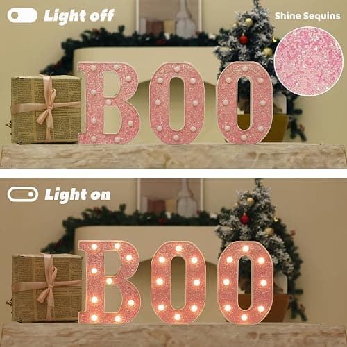 LED Letter Lights Pink Glitter Marquee Letters Light Up Alphabet Letters Sign Battery Powered for Home Party Decoration Night Bar Wedding Birthday Christmas Lamp Girls Gift - Letter K thumbnail 3