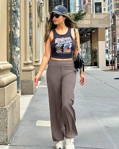 G4Free Yoga Pants Women Wide Leg Pants with Pockets High Waist Stretch Dress Casual Sweatpants Petite/Regular/Tall thumbnail 3