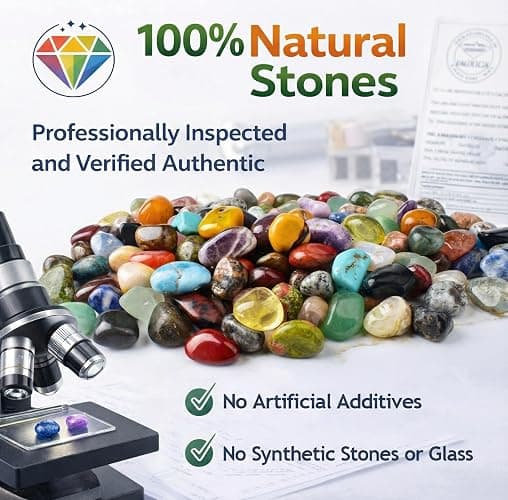 Polished Mixed Crystal Chips Set, 0.4 inches, 128 Pcs - Handpicked Tumbled Stones and Crystals Bulk for Healing, Reiki, Meditation, Witchcraft and Home Decor thumbnail 3
