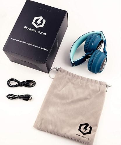 Headphones for Kids, PowerLocus Bluetooth Headphones, Kid Headphone Over-Ear with LED Lights, Foldable Headphones with Microphone,Volume Limited, Wireless and Wired Headphone for Phones,Tablets,PC,TV thumbnail 9