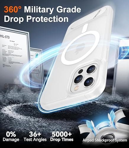 Temdan Magnetic Compatible with iPhone 12 Pro Max Case, [Built-in Invisible Kickstand][Compatible with MagSafe][Military Grade Shockproof] Slim Translucent Matte Phone Case for iPhone 12 Pro Max 6.7" thumbnail 4