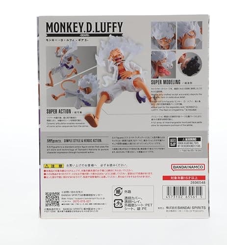 TAMASHII NATIONS - One Piece - Monkey D. Luffy -GEAR5- S.H.Figuarts Action Figure | One Piece 6 Inch Action Figure S.H. Figuarts - Monkey D Luffy Gear5 Reissue thumbnail 13