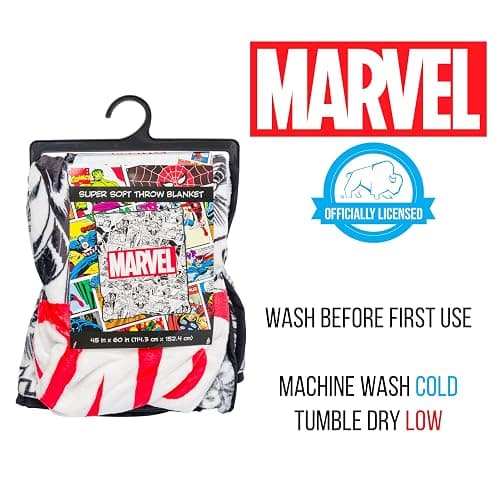 Silver Buffalo Marvel Avengers Retro Vintage Comics Panel 45" x 60" Fleece Throw, Soft and Cozy Blanket, 250 GSM thumbnail 5
