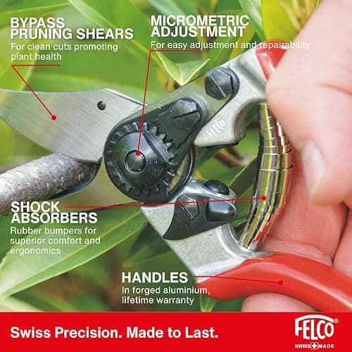 Felco F6 Pruning Shears – 7.7" Swiss-Made Garden Clippers for Medium Hands | Hand Pruners for Gardening | Garden Tool Cutter with Precision Bypass Blade, Forged Aluminum Handles, Replaceable Parts thumbnail 7