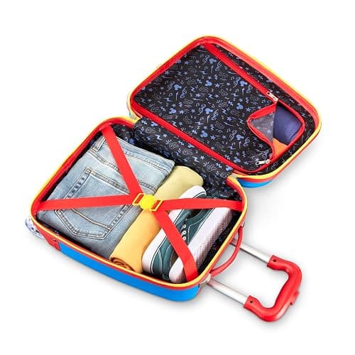 American Tourister Disney Mickey Mouse Kids Carry-On Luggage, Hardside With Single Spinner Wheels - Red,Black - Carry-On 20-Inch thumbnail 6